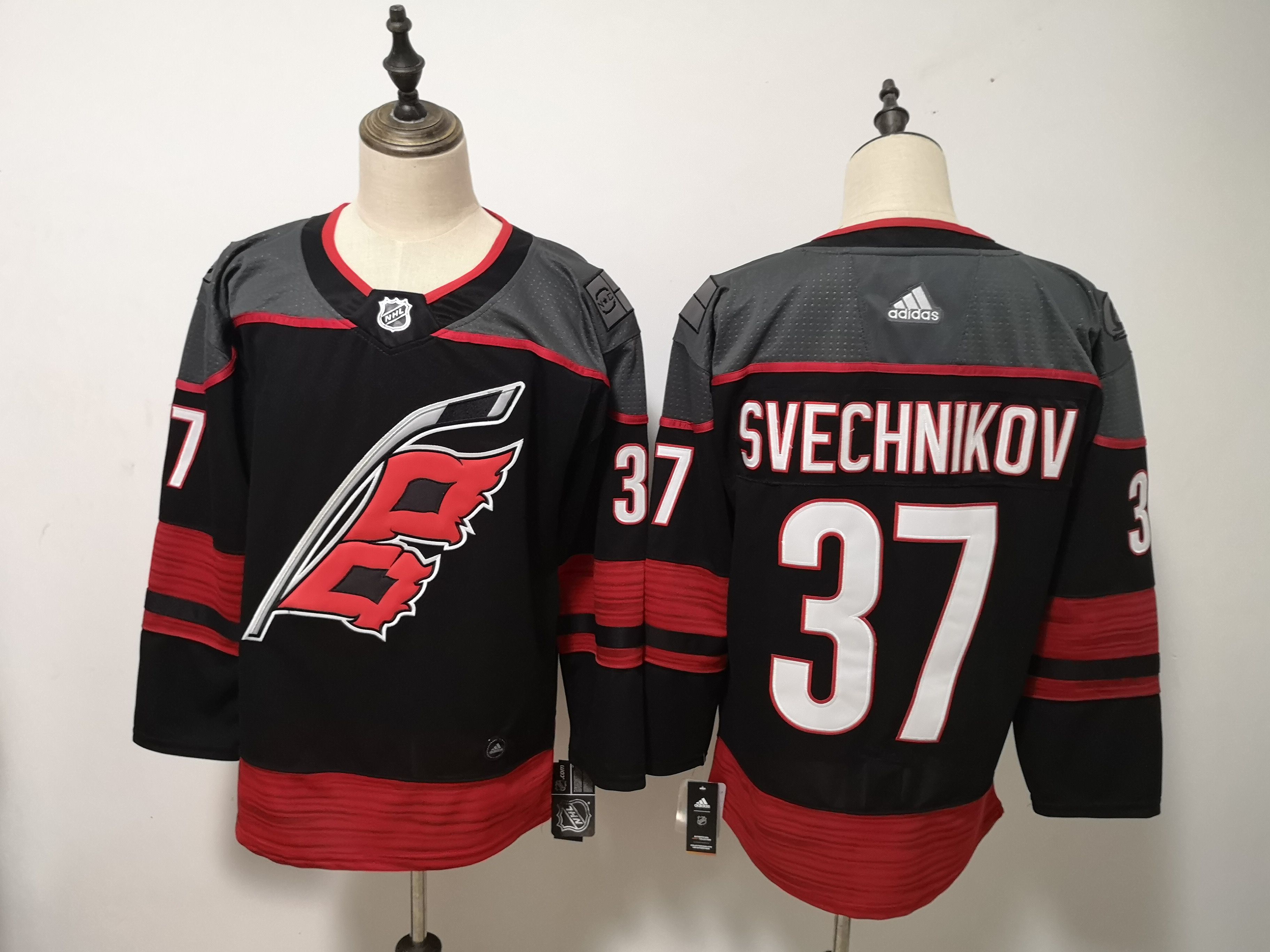 Adidas Men Carolina Hurricanes #37 Andrei Svechnikov black NHL Jersey->carolina hurricanes->NHL Jersey